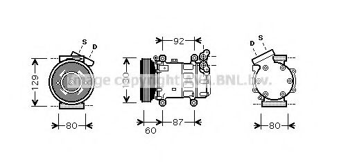 AVA QUALITY COOLING - RTAK080 - Компрессор, кондиционер (Кондиционер)