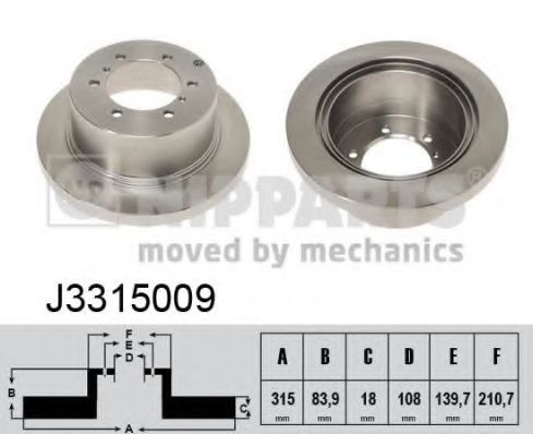 NIPPARTS - J3315009 - Тормозной диск (Тормозная система)