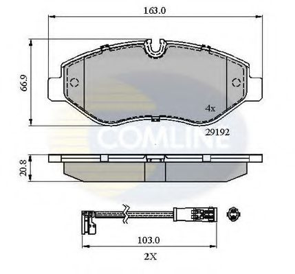 COMLINE - CBP21555 - Комплект тормозных колодок, дисковый тормоз (Тормозная система)