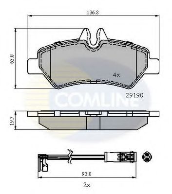 COMLINE - CBP21556 - Комплект тормозных колодок, дисковый тормоз (Тормозная система)