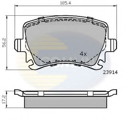 COMLINE - CBP01284 - Комплект тормозных колодок, дисковый тормоз (Тормозная система)