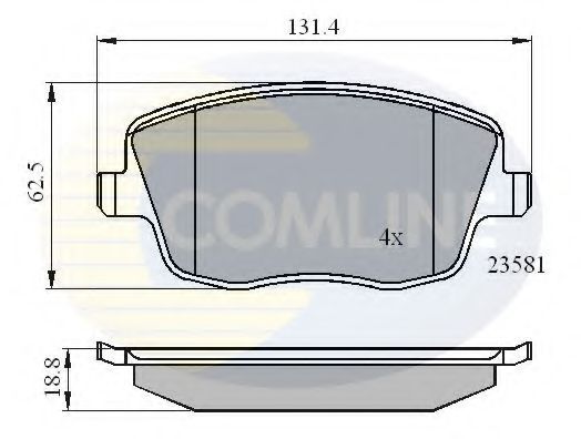 COMLINE - CBP01147 - Комплект тормозных колодок, дисковый тормоз (Тормозная система)