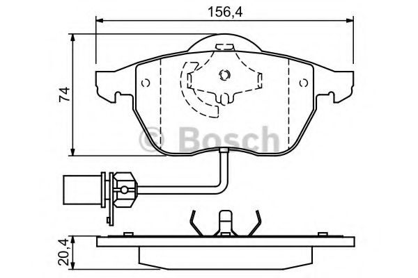 BOSCH - 0 986 424 482 - Комплект тормозных колодок, дисковый тормоз (Тормозная система)