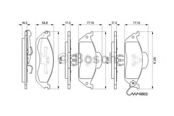 BOSCH - 0 986 424 611 - Комплект тормозных колодок, дисковый тормоз (Тормозная система)