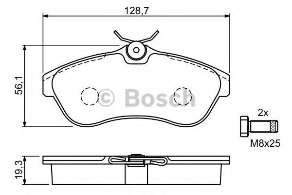 BOSCH - 0 986 424 635 - Комплект тормозных колодок, дисковый тормоз (Тормозная система)