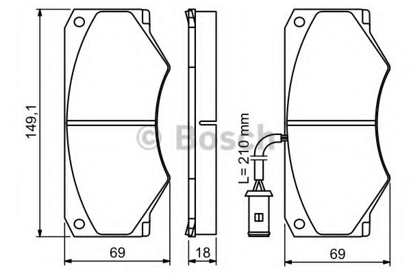 BOSCH - 0 986 494 301 - Комплект тормозных колодок, дисковый тормоз (Тормозная система)