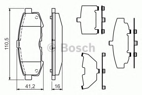 BOSCH - 0 986 494 319 - Комплект тормозных колодок, дисковый тормоз (Тормозная система)