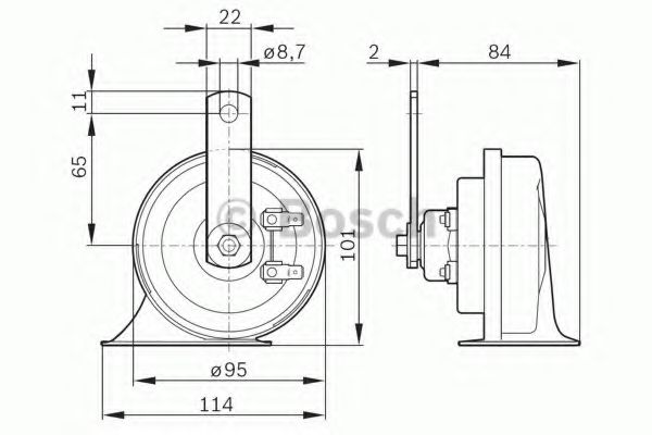 BOSCH - 0 986 AH0 501 - Звуковой сигнал (Сигнализация)