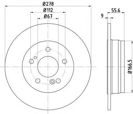 HELLA PAGID - 8DD 355 101-011 - Тормозной диск (Тормозная система)