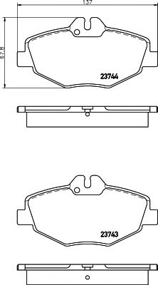 HELLA PAGID - 8DB 355 018-731 - Комплект тормозных колодок, дисковый тормоз (Тормозная система)