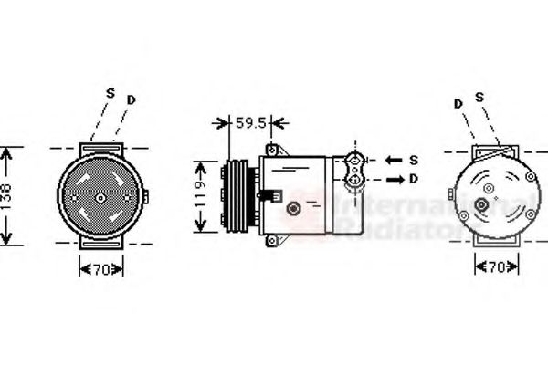 VAN WEZEL - 3700K273 - Компрессор, кондиционер (Кондиционер)