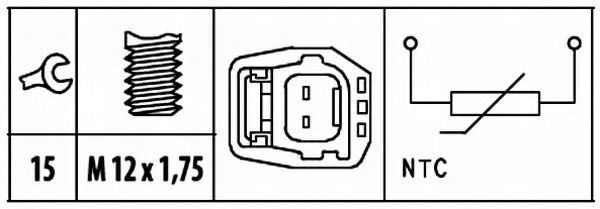 HELLA - 6PT 009 309-451 - Датчик, температура охлаждающей жидкости (Охлаждение)