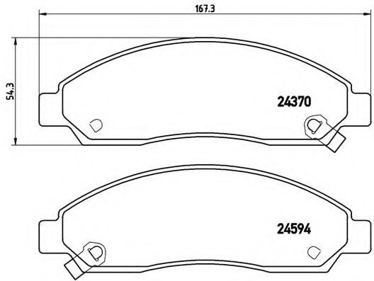 BREMBO - P 34 005 - Комплект тормозных колодок, дисковый тормоз (Тормозная система)