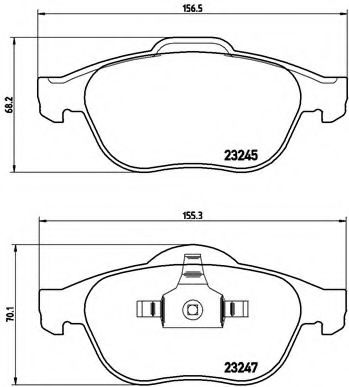 BREMBO - P 68 030 - Комплект тормозных колодок, дисковый тормоз (Тормозная система)