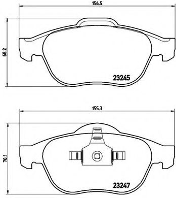 BREMBO - P 68 040 - Комплект тормозных колодок, дисковый тормоз (Тормозная система)