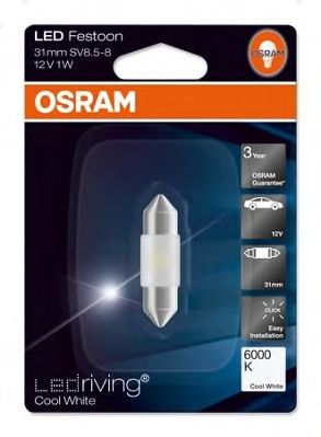 OSRAM - 6431CW - Лампа накаливания, oсвещение салона; Лампа накаливания, фонарь установленный в двери; Лампа накаливания, фонарь освещения багажника; Лампа накаливания, oсвещение салона; Лампа накаливания, фонарь освещения багажника; Лампа накаливания, фонарь установ