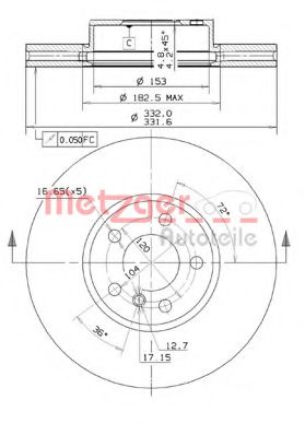 METZGER - 25118 V - Тормозной диск