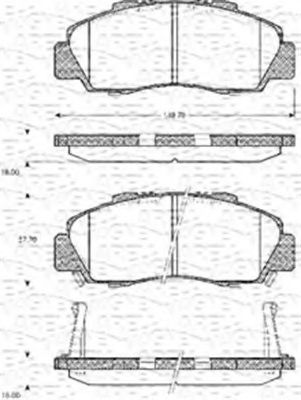 MAGNETI MARELLI - 363702161130 - Комплект тормозных колодок, дисковый тормоз (Тормозная система)