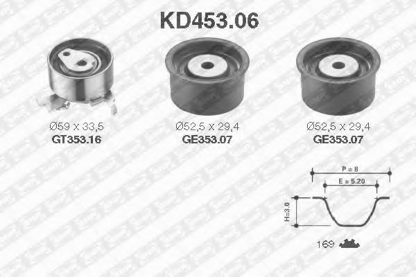 SNR - KD453.06 - Комплект ремня ГРМ (Ременный привод)