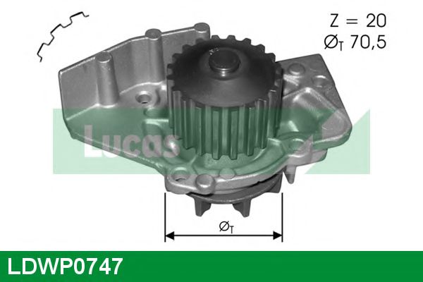 LUCAS ENGINE DRIVE - LDWP0747 - Водяной насос (Охлаждение)