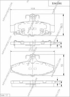 NPS - S361G01 - Комплект тормозных колодок, дисковый тормоз (Тормозная система)