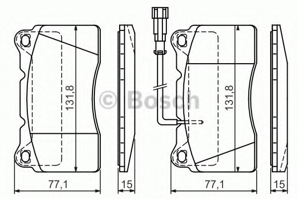 BOSCH - 0 986 424 577 - Комплект тормозных колодок, дисковый тормоз (Тормозная система)