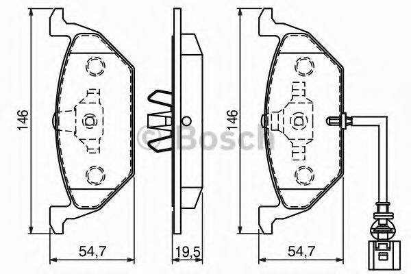 BOSCH - 0 986 494 019 - Комплект тормозных колодок, дисковый тормоз (Тормозная система)