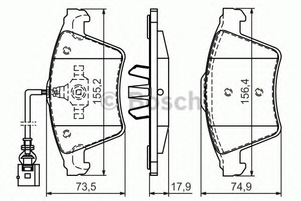 BOSCH - 0 986 494 107 - Комплект тормозных колодок, дисковый тормоз (Тормозная система)