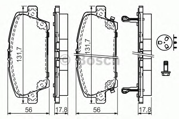 BOSCH - 0 986 494 136 - Комплект тормозных колодок, дисковый тормоз (Тормозная система)