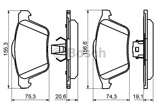 BOSCH - 0 986 494 159 - Комплект тормозных колодок, дисковый тормоз (Тормозная система)