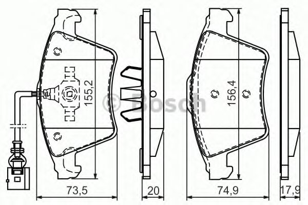 BOSCH - 0 986 494 164 - Комплект тормозных колодок, дисковый тормоз (Тормозная система)