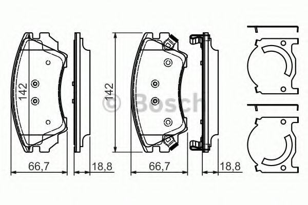 BOSCH - 0 986 494 275 - Комплект тормозных колодок, дисковый тормоз (Тормозная система)