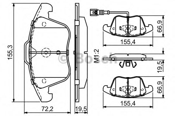 BOSCH - 0 986 494 372 - Комплект тормозных колодок, дисковый тормоз (Тормозная система)