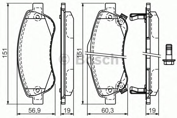 BOSCH - 0 986 494 379 - Комплект тормозных колодок, дисковый тормоз (Тормозная система)