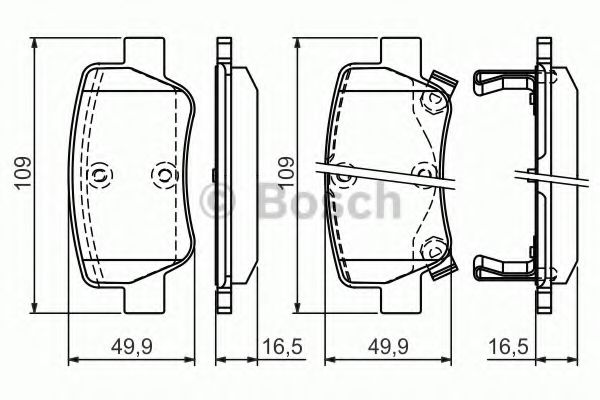 BOSCH - 0 986 494 403 - Комплект тормозных колодок, дисковый тормоз (Тормозная система)