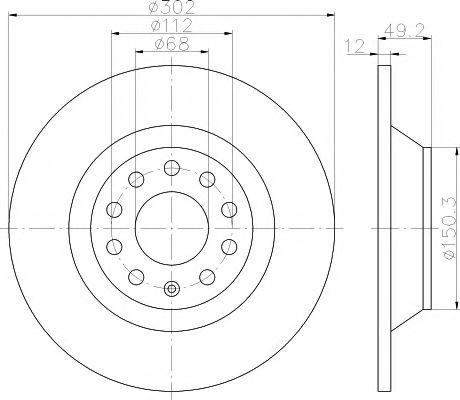 HELLA PAGID - 8DD 355 111-181 - Тормозной диск (Тормозная система)