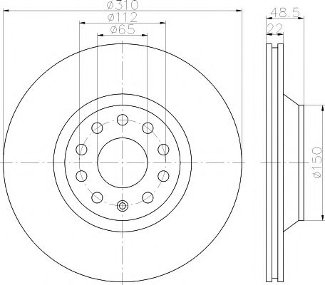 HELLA PAGID - 8DD 355 112-121 - Тормозной диск (Тормозная система)