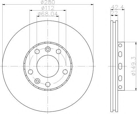 HELLA PAGID - 8DD 355 113-321 - Тормозной диск (Тормозная система)