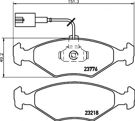 HELLA PAGID - 8DB 355 008-811 - Комплект тормозных колодок, дисковый тормоз (Тормозная система)