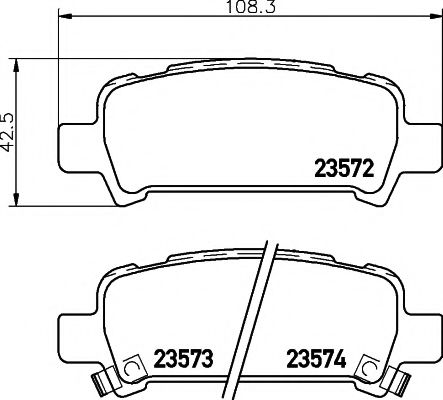 HELLA PAGID - 8DB 355 009-401 - Комплект тормозных колодок, дисковый тормоз (Тормозная система)