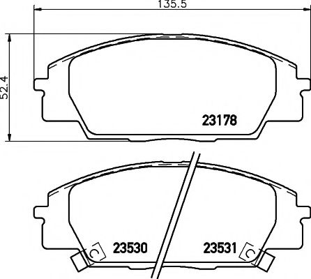 HELLA PAGID - 8DB 355 009-731 - Комплект тормозных колодок, дисковый тормоз (Тормозная система)