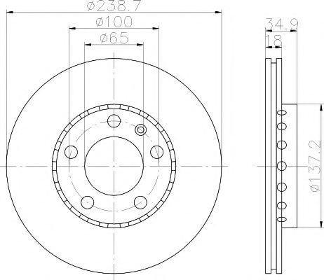 HELLA PAGID - 8DD 355 107-651 - Тормозной диск (Тормозная система)