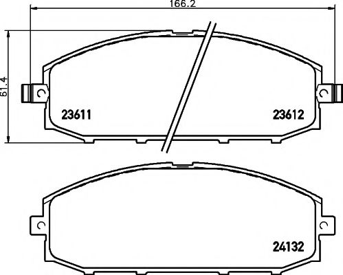 HELLA PAGID - 8DB 355 010-511 - Комплект тормозных колодок, дисковый тормоз (Тормозная система)