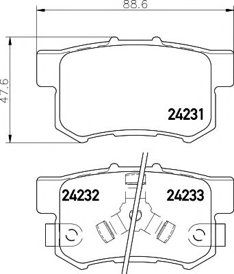 HELLA PAGID - 8DB 355 012-061 - Комплект тормозных колодок, дисковый тормоз (Тормозная система)