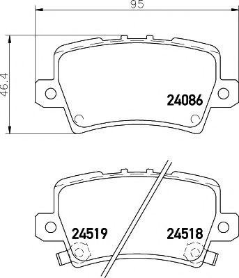 HELLA PAGID - 8DB 355 006-751 - Комплект тормозных колодок, дисковый тормоз (Тормозная система)