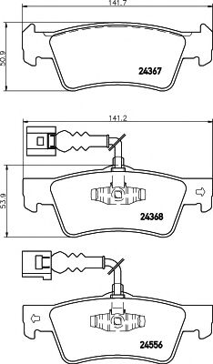 HELLA PAGID - 8DB 355 012-441 - Комплект тормозных колодок, дисковый тормоз (Тормозная система)