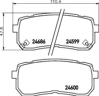 HELLA PAGID - 8DB 355 013-551 - Комплект тормозных колодок, дисковый тормоз (Тормозная система)