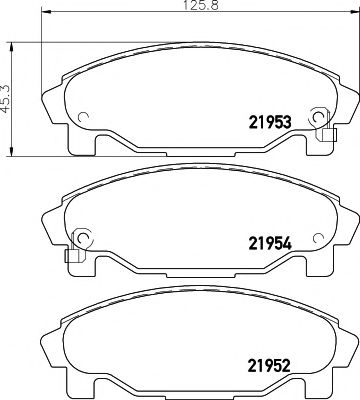 HELLA PAGID - 8DB 355 016-991 - Комплект тормозных колодок, дисковый тормоз (Тормозная система)