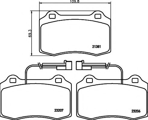 HELLA PAGID - 8DB 355 018-421 - Комплект тормозных колодок, дисковый тормоз (Тормозная система)