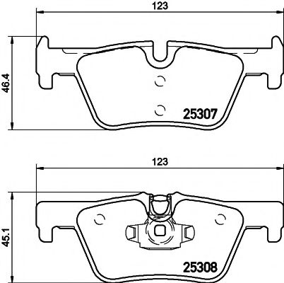 HELLA PAGID - 8DB 355 019-971 - Комплект тормозных колодок, дисковый тормоз (Тормозная система)